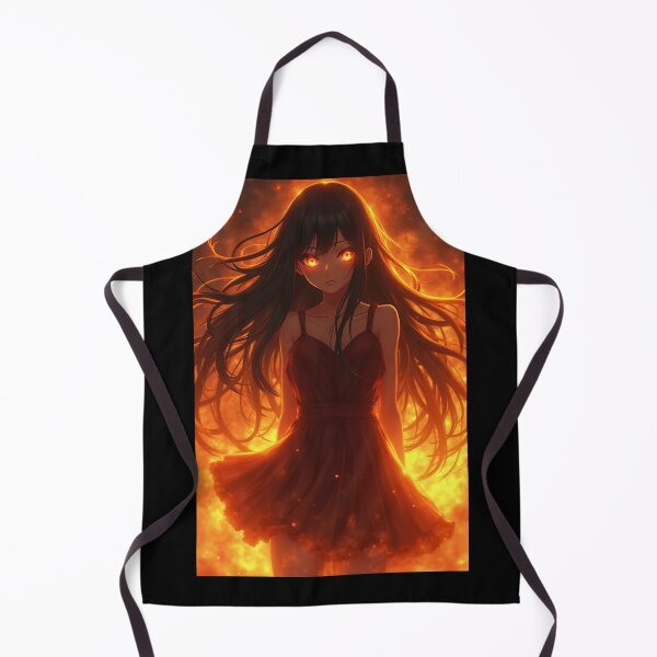 Item preview, Fiery Anime Girl with Flame Aura – Intense Heat Anime Art designed and sold by OhmAuraArt.