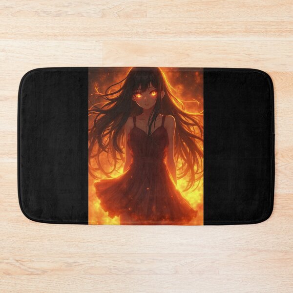 Item preview, Fiery Anime Girl with Flame Aura – Intense Heat Anime Art designed and sold by OhmAuraArt.