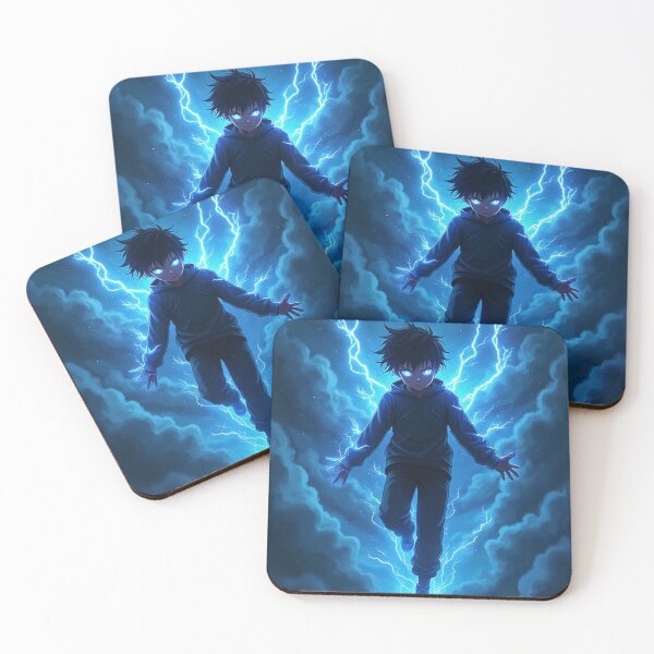Item preview, Floating Anime Boy with Lightning Aura – Electric Power Design designed and sold by OhmAuraArt.