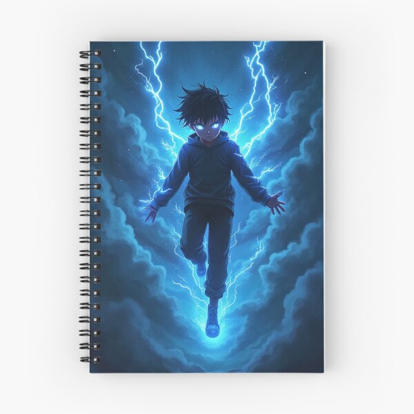 Item preview, Floating Anime Boy with Lightning Aura – Electric Power Design designed and sold by OhmAuraArt.