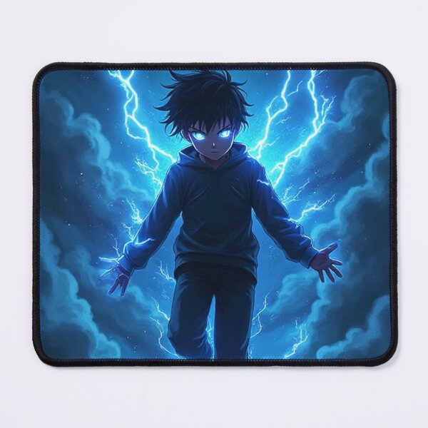 Item preview, Floating Anime Boy with Lightning Aura – Electric Power Design designed and sold by OhmAuraArt.