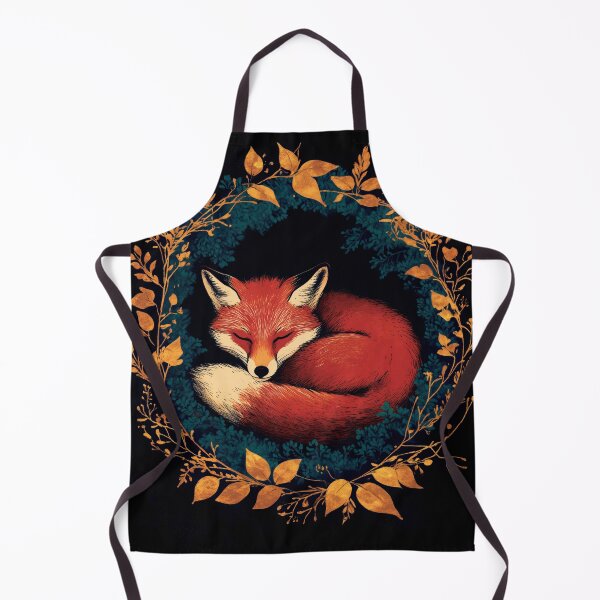 Item preview, Sleepy red fox in a golden wreath, AI art designed and sold by MachinaeDreams.