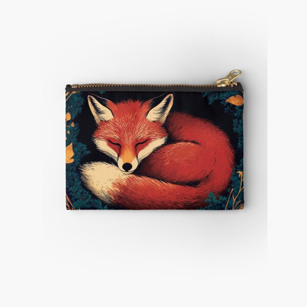 Item preview, Sleepy red fox in a golden wreath, AI art designed and sold by MachinaeDreams.