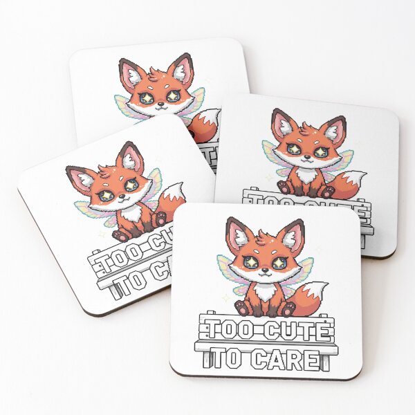 Item preview, Too Cute to Care – Fairy Fox Pixel Art Sticker designed and sold by Pixel Girl Aesthetic Studio.