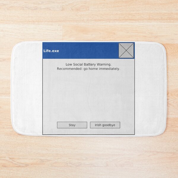 Item preview, Low Social Battery Warning – Introvert Retro Error Message Sticker designed and sold by opidium.