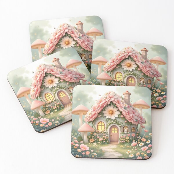 Item preview, Flower Cottage Bunny Mushroom House designed and sold by HappySproutArt.