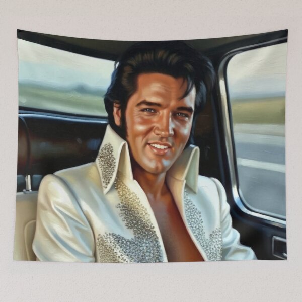 Item preview, Elvis Presley - Brooding Blue Eyes Painted Portrait designed and sold by Art's Diner.
