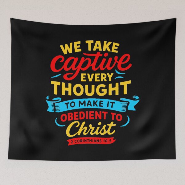 Item preview, 2 Corinthians 10:5 We Take Captive Every Thought To Make It Obedient To Christ designed and sold by plushism.