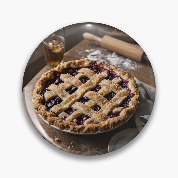 Item preview, Cottage Kitchen Pie Still Life – Rustic Berry Lattice Art Print designed and sold by Benja & Co..