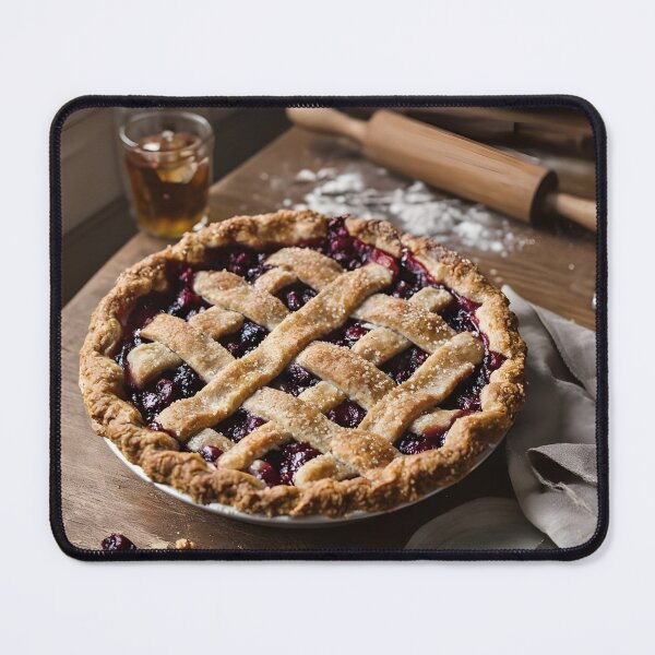 Item preview, Cottage Kitchen Pie Still Life – Rustic Berry Lattice Art Print designed and sold by Benja & Co..
