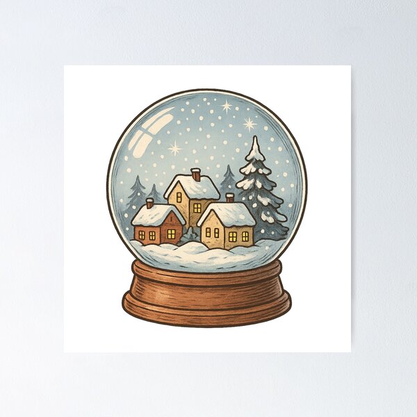 Item preview, Snow Globe Winter Village - Christmas Gift designed and sold by PunchDrop.