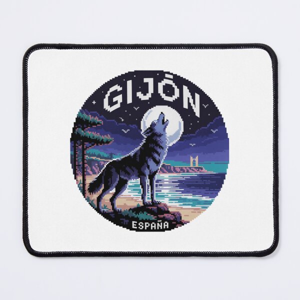 Item preview, Gijón España - Pixel Art Wolf Howling at Moon designed and sold by CircinusStore.
