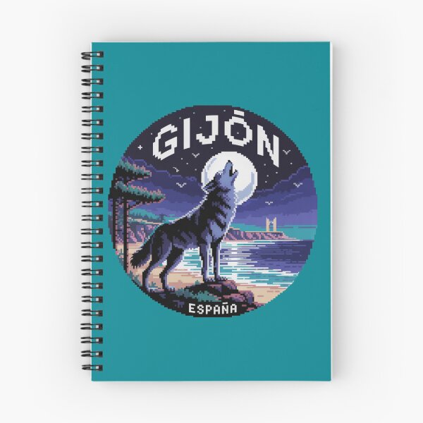 Item preview, Gijón España - Pixel Art Wolf Howling at Moon designed and sold by CircinusStore.