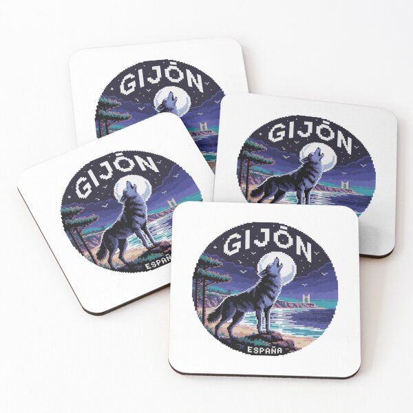 Item preview, Gijón España - Pixel Art Wolf Howling at Moon designed and sold by CircinusStore.