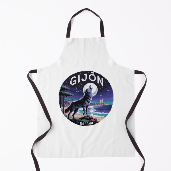 Item preview, Gijón España - Pixel Art Wolf Howling at Moon designed and sold by CircinusStore.