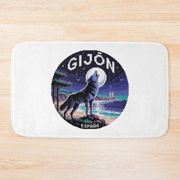 Item preview, Gijón España - Pixel Art Wolf Howling at Moon designed and sold by CircinusStore.
