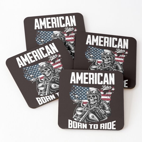 Item preview, American Biker Born To Ride Skull Motorcycle  designed and sold by Mosaiic1.