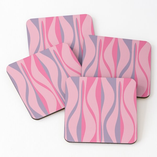 Item preview, Mid Century Modern Retro Lounge Striped Ogee Pattern in Purple and Pink Tones designed and sold by kierkegaard.