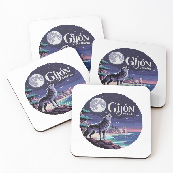 Item preview, Gijón España - Pixel Art Wolf Howling at Night designed and sold by CircinusStore.