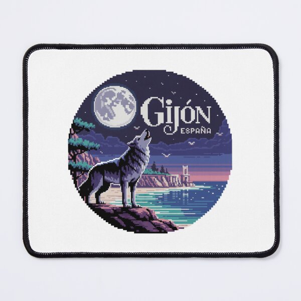 Item preview, Gijón España - Pixel Art Wolf Howling at Night designed and sold by CircinusStore.
