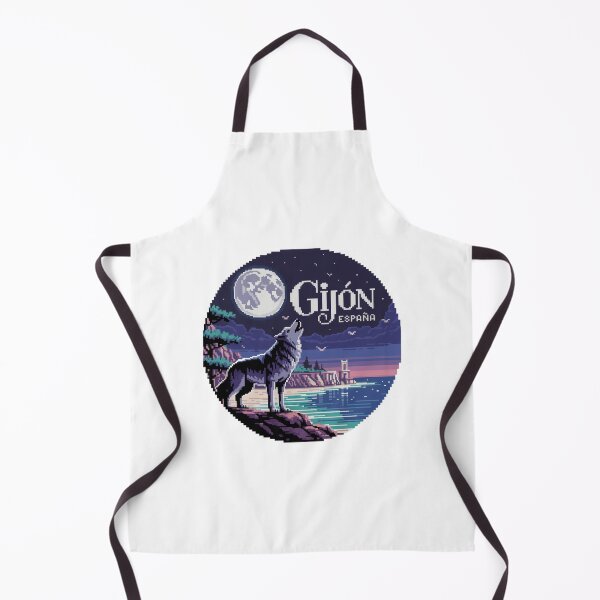 Item preview, Gijón España - Pixel Art Wolf Howling at Night designed and sold by CircinusStore.
