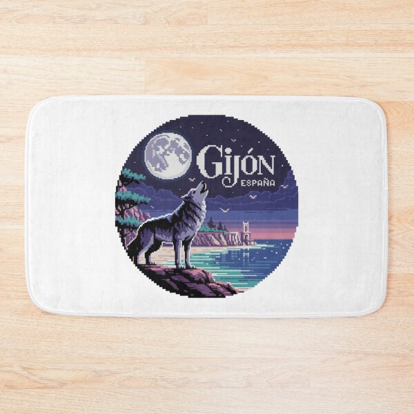 Item preview, Gijón España - Pixel Art Wolf Howling at Night designed and sold by CircinusStore.