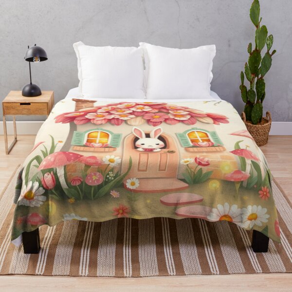 Item preview, Sad Bunny in a Flower House designed and sold by HappySproutArt.