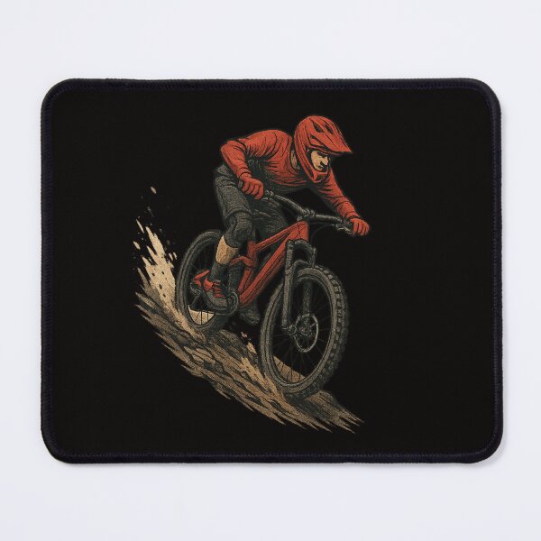 Item preview, Red Graphite Mountain Bike Descent – Dust Trail Illustration designed and sold by Tadeusz1.