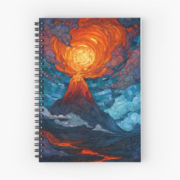 Item preview, Stained Glass Volcano of Fire and Sky designed and sold by ArgentoArt.