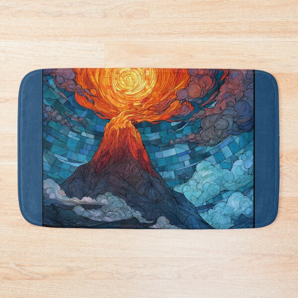 Item preview, Stained Glass Volcano of Fire and Sky designed and sold by ArgentoArt.