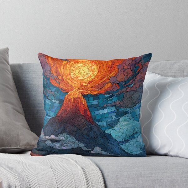 Item preview, Stained Glass Volcano of Fire and Sky designed and sold by ArgentoArt.