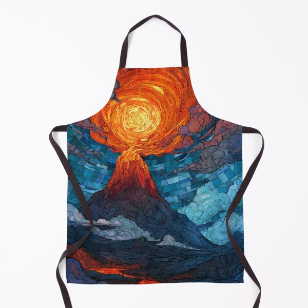 Item preview, Stained Glass Volcano of Fire and Sky designed and sold by ArgentoArt.