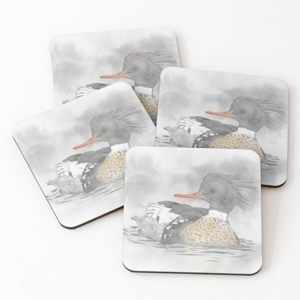 Item preview, Watercolor painting of a Common Merganser – Diving water bird designed and sold by L'Atelier Oranjade.