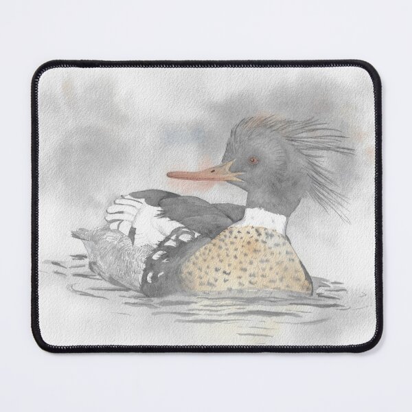 Item preview, Watercolor painting of a Common Merganser – Diving water bird designed and sold by L'Atelier Oranjade.