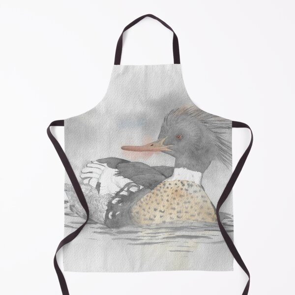 Item preview, Watercolor painting of a Common Merganser – Diving water bird designed and sold by L'Atelier Oranjade.