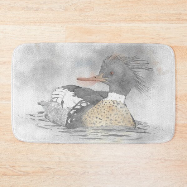 Item preview, Watercolor painting of a Common Merganser – Diving water bird designed and sold by L'Atelier Oranjade.