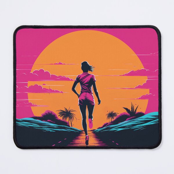 Item preview, Running Girl Runner Pink in Retro Classic Vintage Style designed and sold by redstar19.