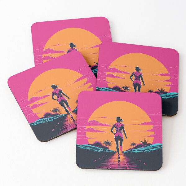 Item preview, Running Girl Runner Pink in Retro Classic Vintage Style designed and sold by redstar19.