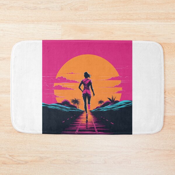 Item preview, Running Girl Runner Pink in Retro Classic Vintage Style designed and sold by redstar19.