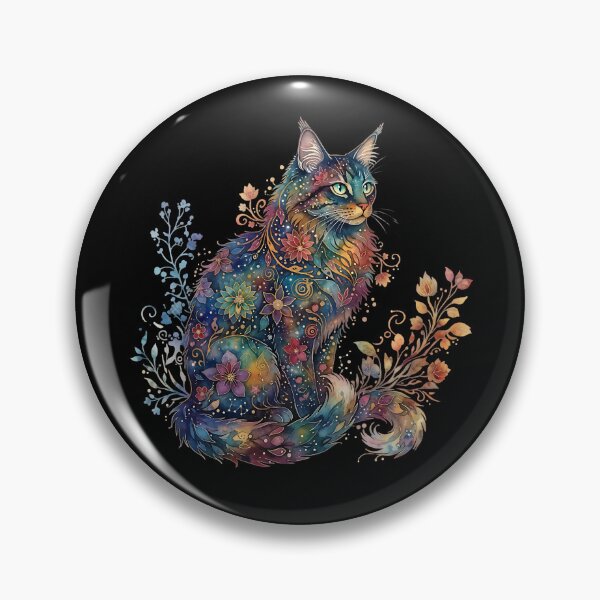 Item preview, Mystical Floral Cat Art Galaxy Pattern Design designed and sold by Pawrizzma POD.