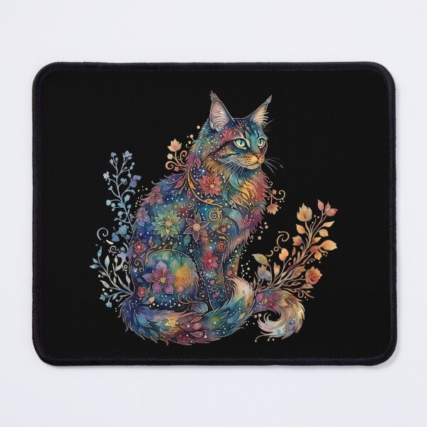 Item preview, Mystical Floral Cat Art Galaxy Pattern Design designed and sold by Pawrizzma POD.