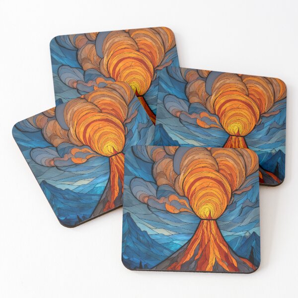 Item preview, Stained Glass Eruption in Ember Sky designed and sold by ArgentoArt.
