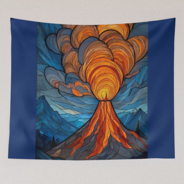Item preview, Stained Glass Eruption in Ember Sky designed and sold by ArgentoArt.