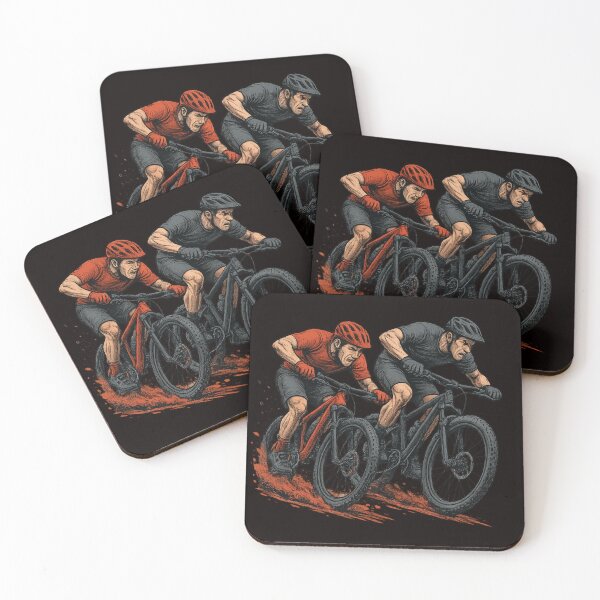 Item preview, Intense Mountain Bike Race Duel – Red & Graphite Action Illustration designed and sold by Tadeusz1.