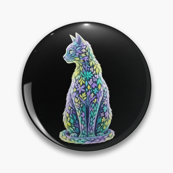 Item preview, Pastel Floral Cat Art Whimsical Leaf Pattern designed and sold by Pawrizzma POD.