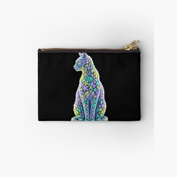 Item preview, Pastel Floral Cat Art Whimsical Leaf Pattern designed and sold by Pawrizzma POD.