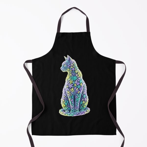 Item preview, Pastel Floral Cat Art Whimsical Leaf Pattern designed and sold by Pawrizzma POD.