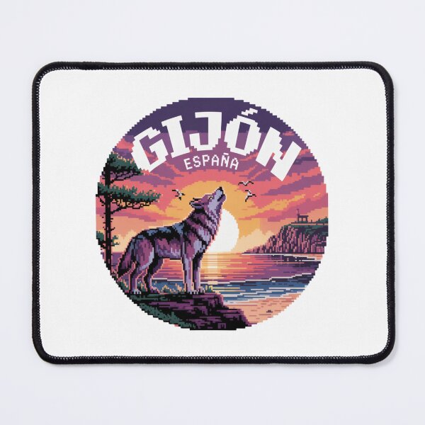 Item preview, Gijón España - Sunset Pixel Art Wolf Howling designed and sold by CircinusStore.