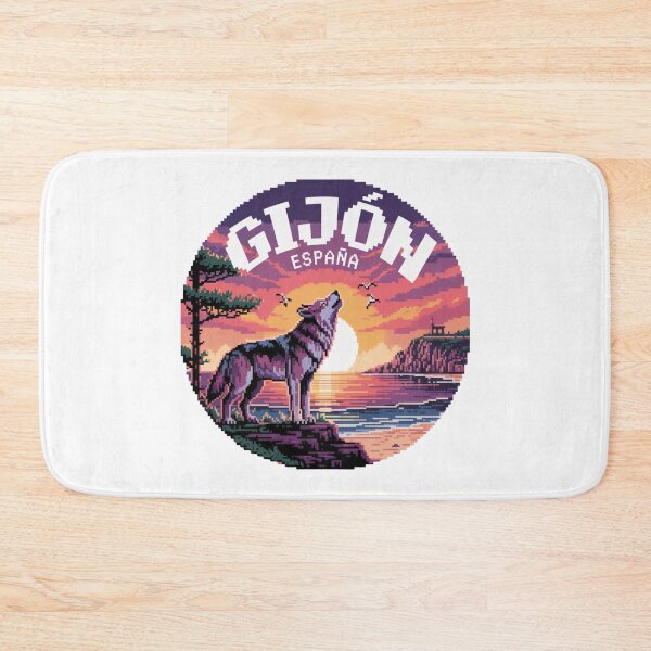 Item preview, Gijón España - Sunset Pixel Art Wolf Howling designed and sold by CircinusStore.