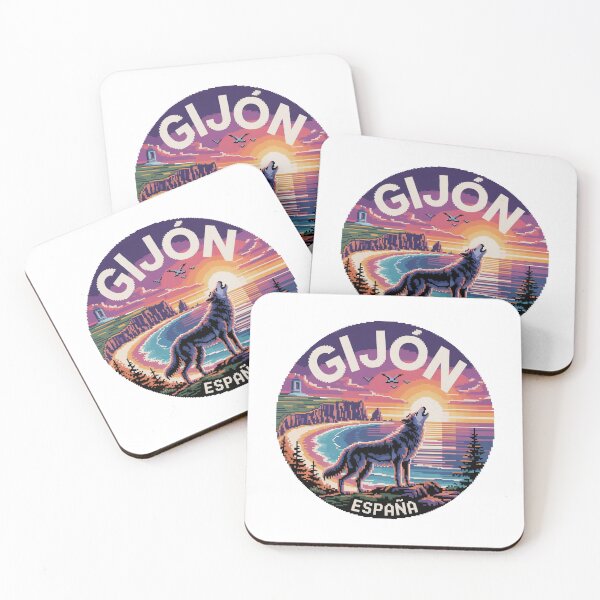 Item preview, Gijón España - Sunset Pixel Art Wolf Howling designed and sold by CircinusStore.